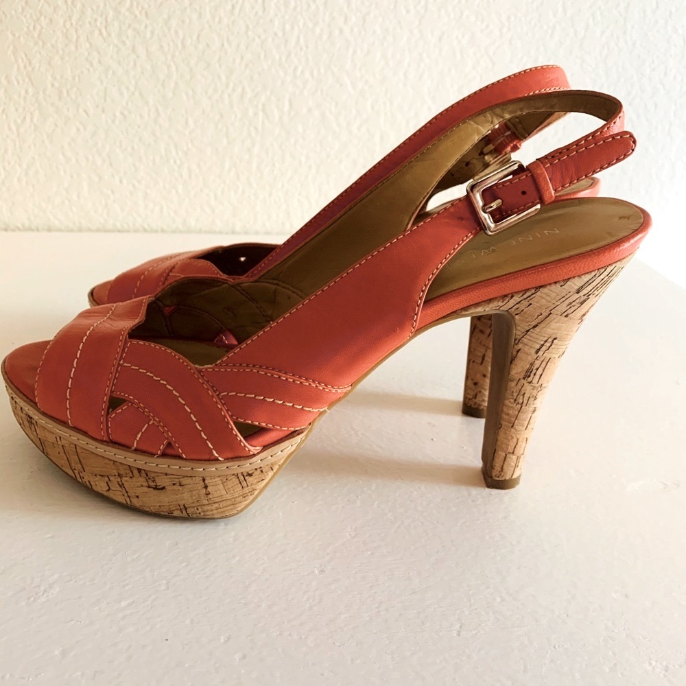 Nine West Orange 🍊 Platform Heels. Like New!